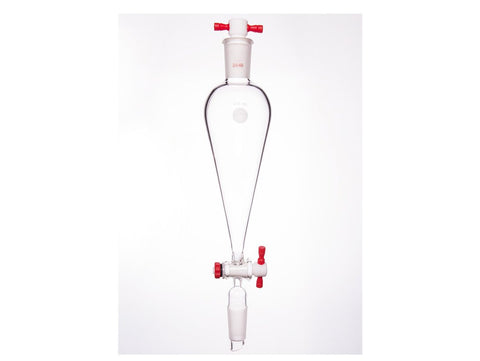 MSE PRO Separating Funnel, Upper Lower Mouth: 24/40, 4mm, PTFE Stopper, 250mL