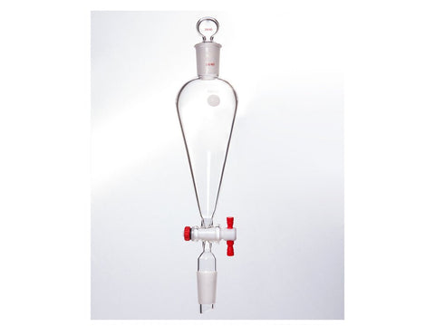 MSE PRO Separating Funnel, Upper Lower Mouth: 24/40, Hollow Glass Mouth Stopper, 4mm Glass Stopper, 250mL