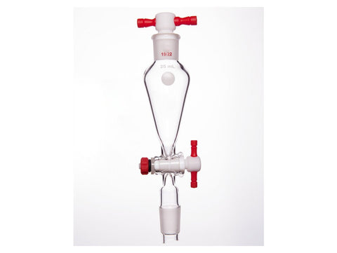 MSE PRO Separating Funnel, Upper Lower Mouth: 19/22, 2mm, PTFE Stopper, 25mL