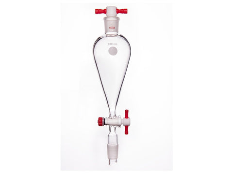 MSE PRO Separating Funnel, Upper Lower Mouth: 19/22, 2mm, PTFE Stopper, 100mL