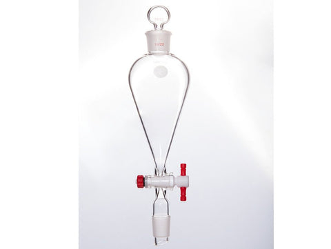 MSE PRO Separating Funnel, Upper Lower Mouth: 19/22, Hollow Glass Mouth Stopper, 2mm Glass Stopper, 100mL