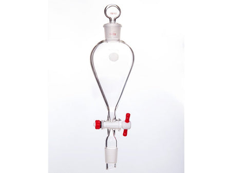 MSE PRO Separating Funnel, Upper Lower Mouth: 19/22, Hollow Glass Mouth Stopper, 2mm Glass Stopper, 125mL