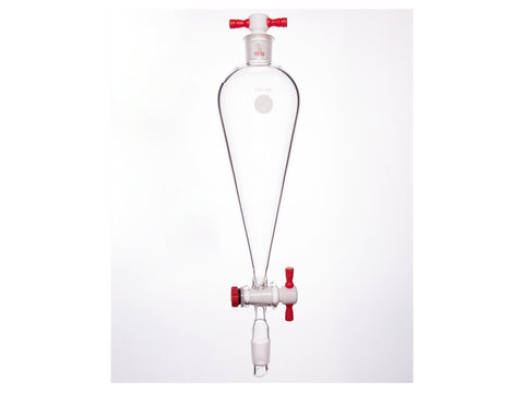 MSE PRO Separating Funnel, Upper Lower Mouth: 19/22, 4mm, PTFE Stopper, 250mL