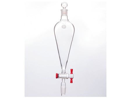 MSE PRO Separating Funnel, Upper Lower Mouth: 19/22, Hollow Glass Mouth Stopper, 4mm Glass Stopper, 250mL