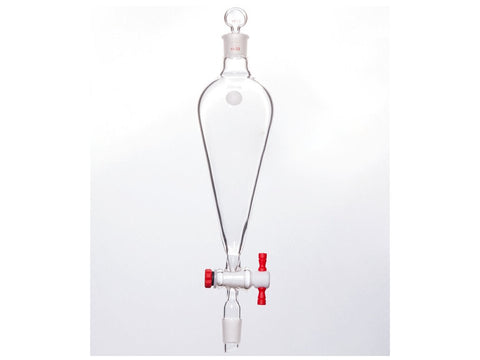 MSE PRO Separating Funnel, Upper Lower Mouth: 19/22, Hollow Glass Mouth Stopper, 4mm Glass Stopper, 250mL