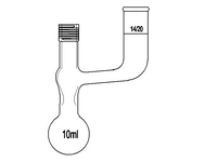 MSE PRO Solvent Storage Ball Bottle, Grinding Mouth: 14/20, 10mL, New 8mm High Vacuum Valve