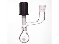 MSE PRO Solvent Storage Ball Bottle, Internal Grinding Mouth, 14/20, 10mL, 4mm High Vacuum Valve