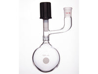 MSE PRO Solvent Storage Ball Bottle, Internal Grinding Mouth, 14/20, 100mL, 4mm High Vacuum Valve