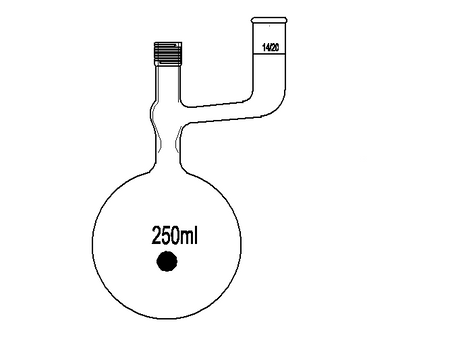 MSE PRO Solvent Storage Ball Bottle, Grinding Mouth: 14/20, 250mL, New 8mm High Vacuum Valve