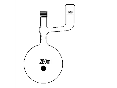 MSE PRO Solvent Storage Ball Bottle, Grinding Mouth: 14/20, 250mL, New 8mm High Vacuum Valve