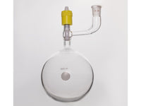 MSE PRO Solvent Storage Ball Bottle, Grinding Mouth: 14/20, 500mL, New 8mm High Vacuum Valve