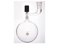 MSE PRO Solvent Storage Ball Bottle, Internal Grinding Mouth, 24/40, 1000mL, 4mm High Vacuum Valve