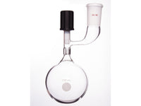 MSE PRO Solvent Storage Ball Bottle, Internal Grinding Mouth, 24/40, 250mL, 4mm High Vacuum Valve