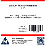 MSE PRO Lithium Fluoride (LiF) 99.999% 5N Granules - MSE Supplies LLC