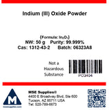 MSE PRO Indium (III) Oxide ( In<sub>2</sub>O<sub>3</sub>) 99.999% 5N Powder - MSE Supplies LLC