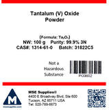 MSE PRO Tantalum (V) Oxide (Ta<sub>2</sub>O<sub>5</sub>) 99.9% 3N Powder - MSE Supplies LLC
