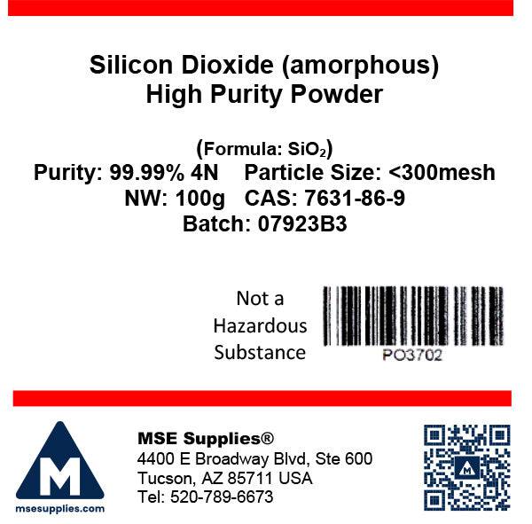 MSE PRO Silicon Dioxide (amorphous), SiO<sub>2</sub> 99.99% 4N High Purity Powder, Chemicals and Compounds, MSE Supplies LLC, MSE Supplies