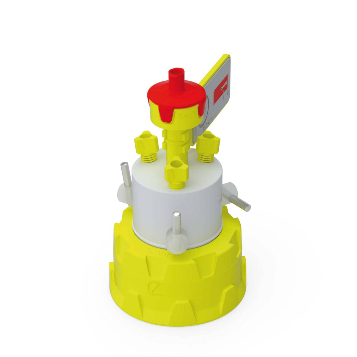 b.safe Cap GL45 with Stopcocks (4x UNF 1/4" ) (PTFE/PP-GF )