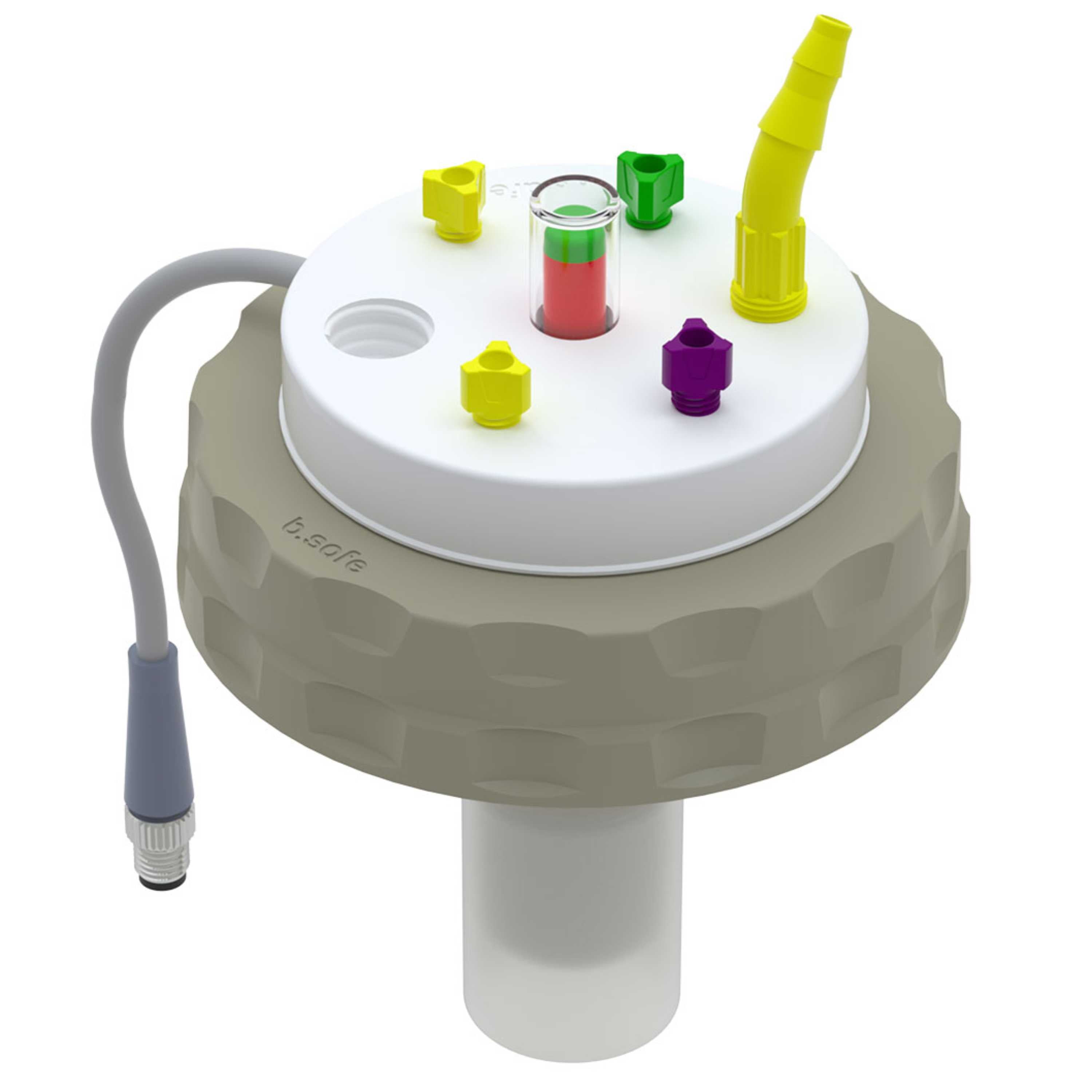 b.safe Control Waste Caps S90 (4x UNF1/4", 1x GL14, 1x NPT1/8" ) (PTFE/PP )