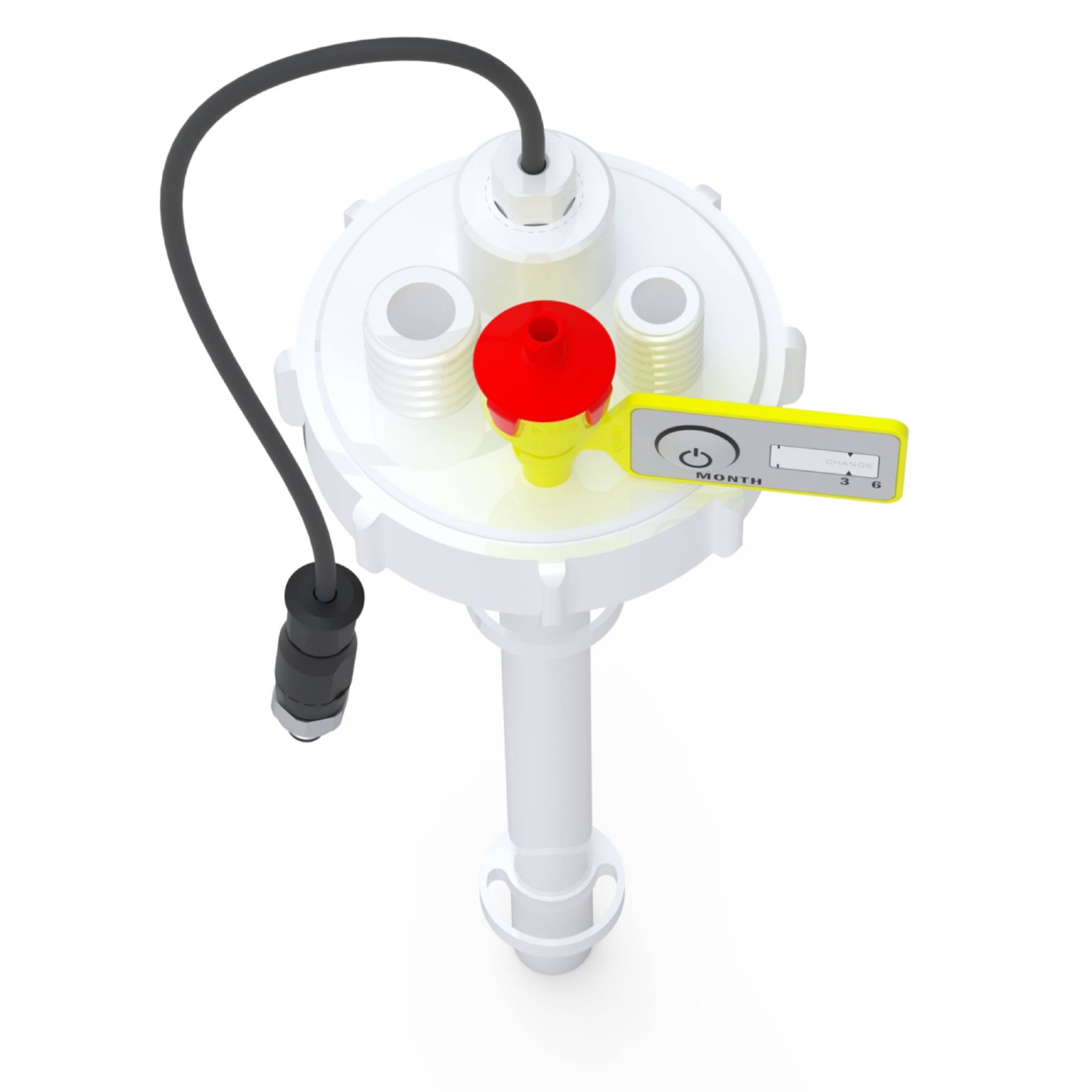 b.safe HPLC Eluent Control Cap (G2", 1xUNF1/4", 1xGL14, 1xGL18 ) (PTFE )