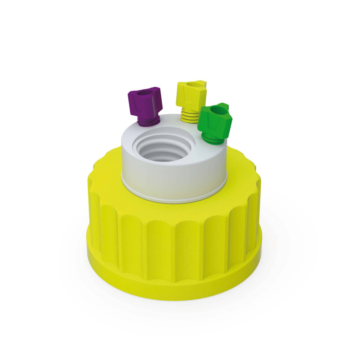 b.safe Waste Cap S40 (3x UNF 1/4", 1x GL 14 ) (PTFE/PP-GF )