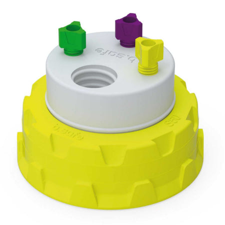 b.safe Waste Cap S50 (3x UNF1/4", 1x GL14 ) (PTFE/PP-GF )
