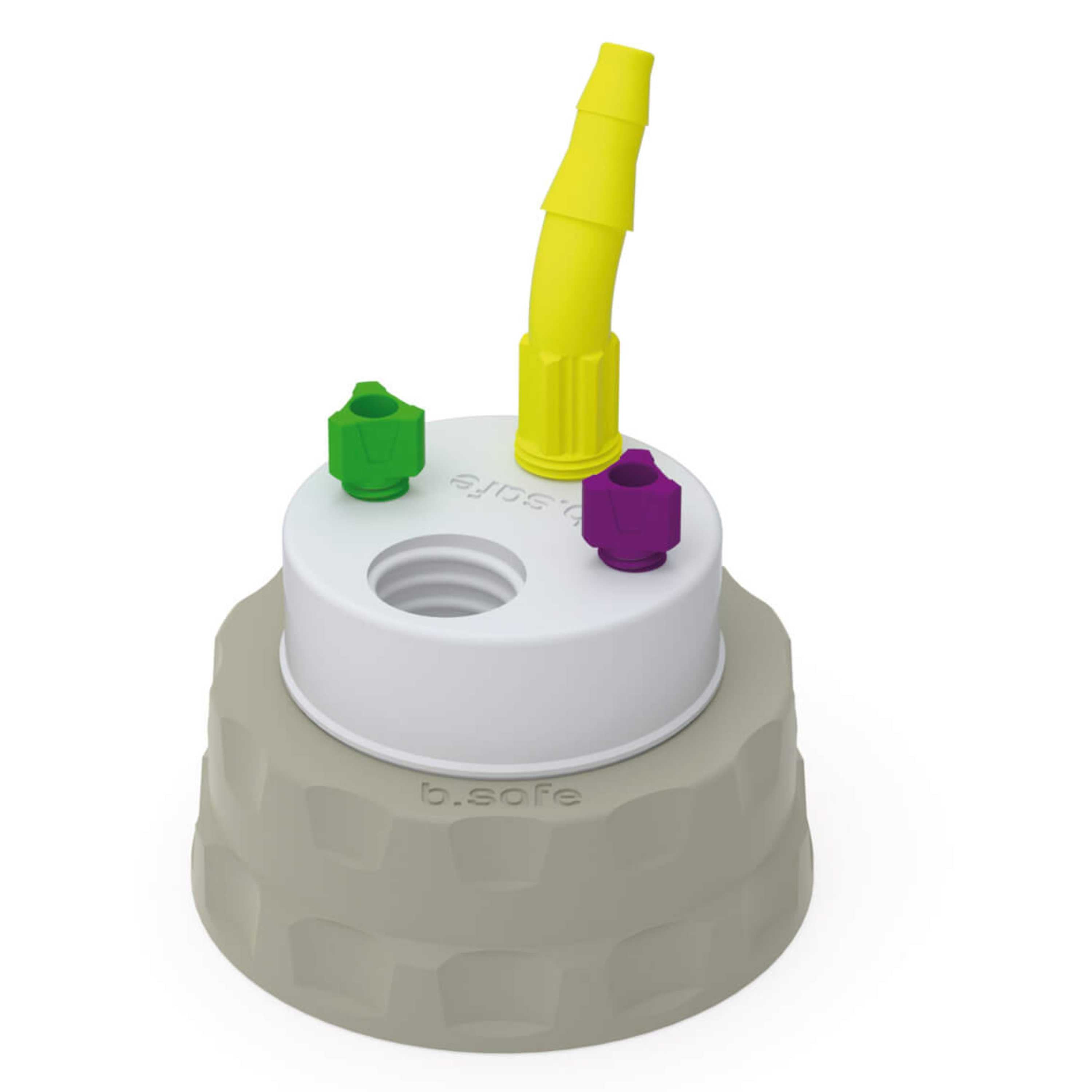 b.safe Waste Cap S51 (3x UNF1/4", 1x GL14 ) (PTFE/PP )