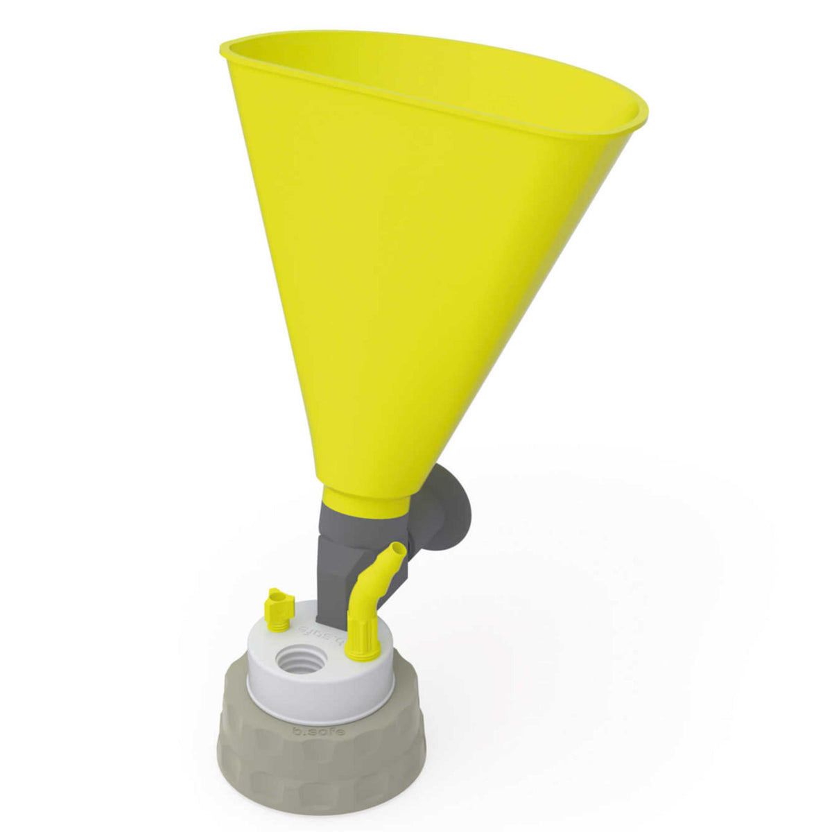 b.safe Waste Cap S51 with Funnel (1x UNF1/4", 1x GL14, 1x NPT1/8" ) (PTFE/PP/PE )