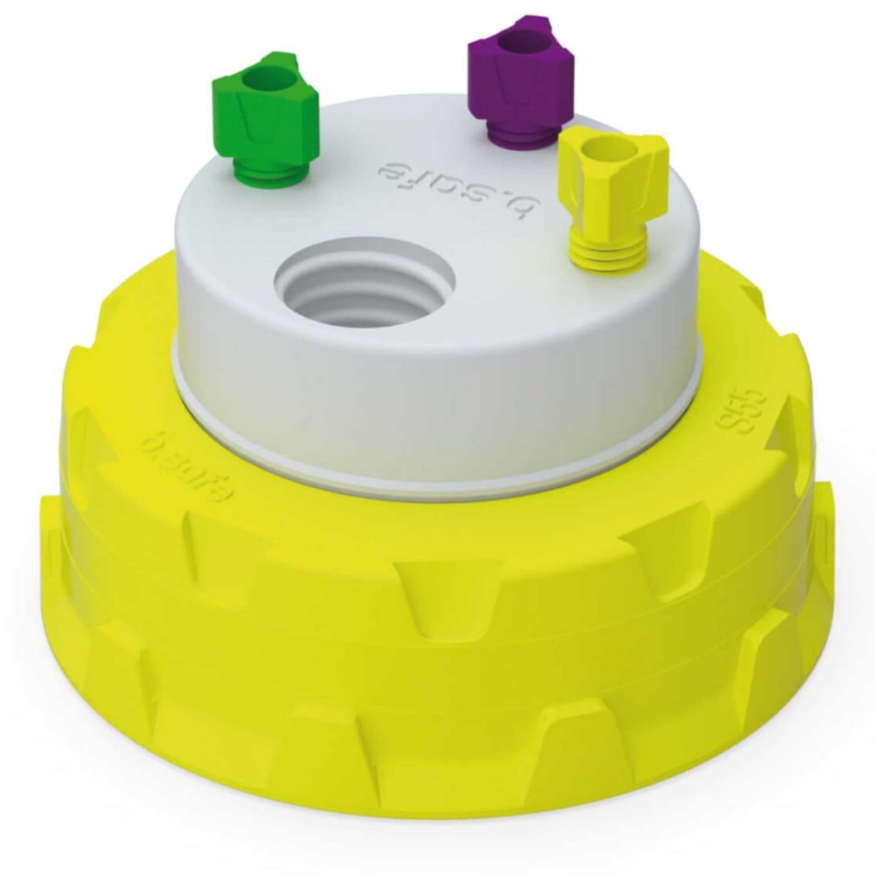 b.safe Waste Cap S55 (3x UNF1/4", 1x GL14 ) (PTFE/PP-GF )