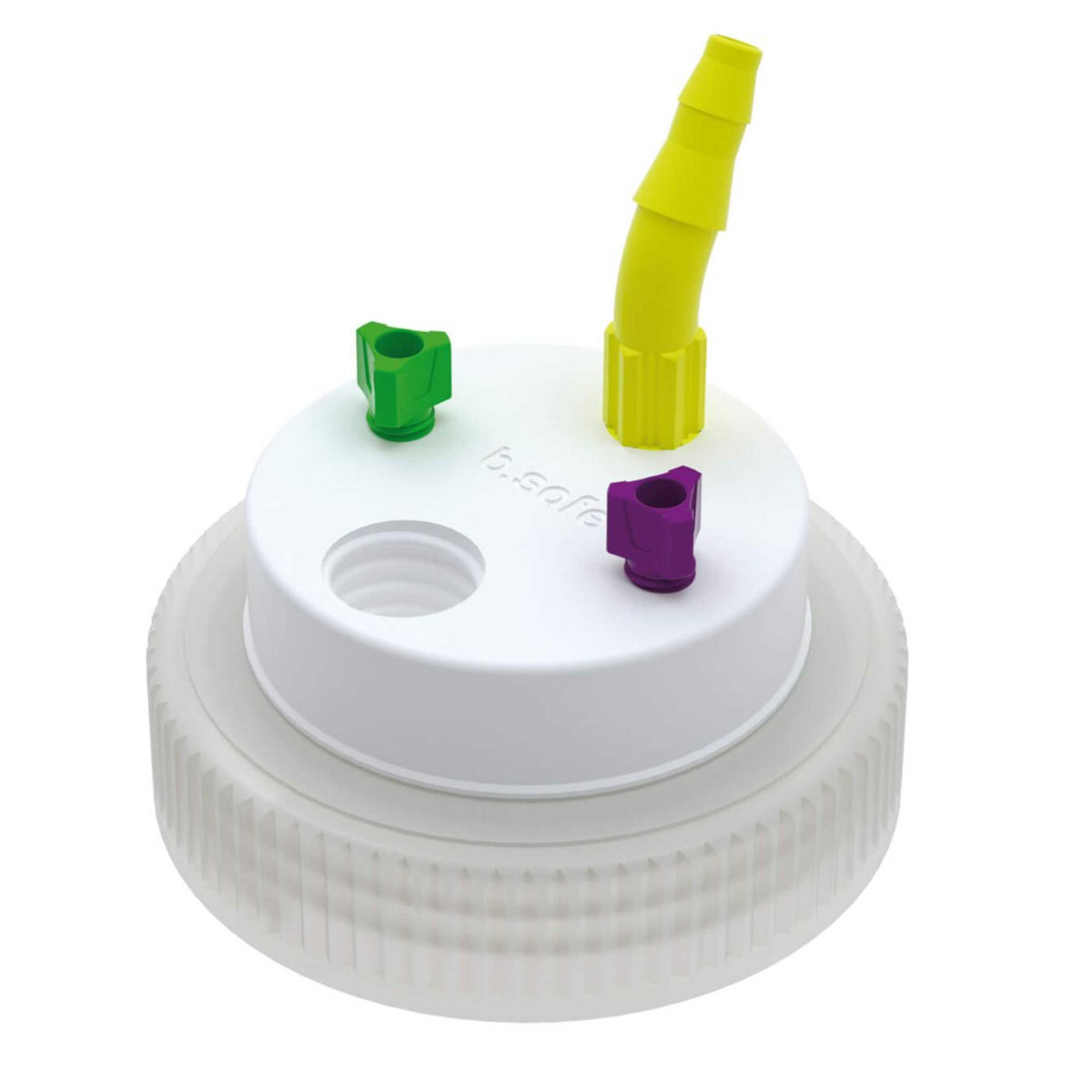 b.safe Waste Cap B63 (2x UNF1/4", 1x GL14, 1x NPT1/8" ) (PTFE/PP )