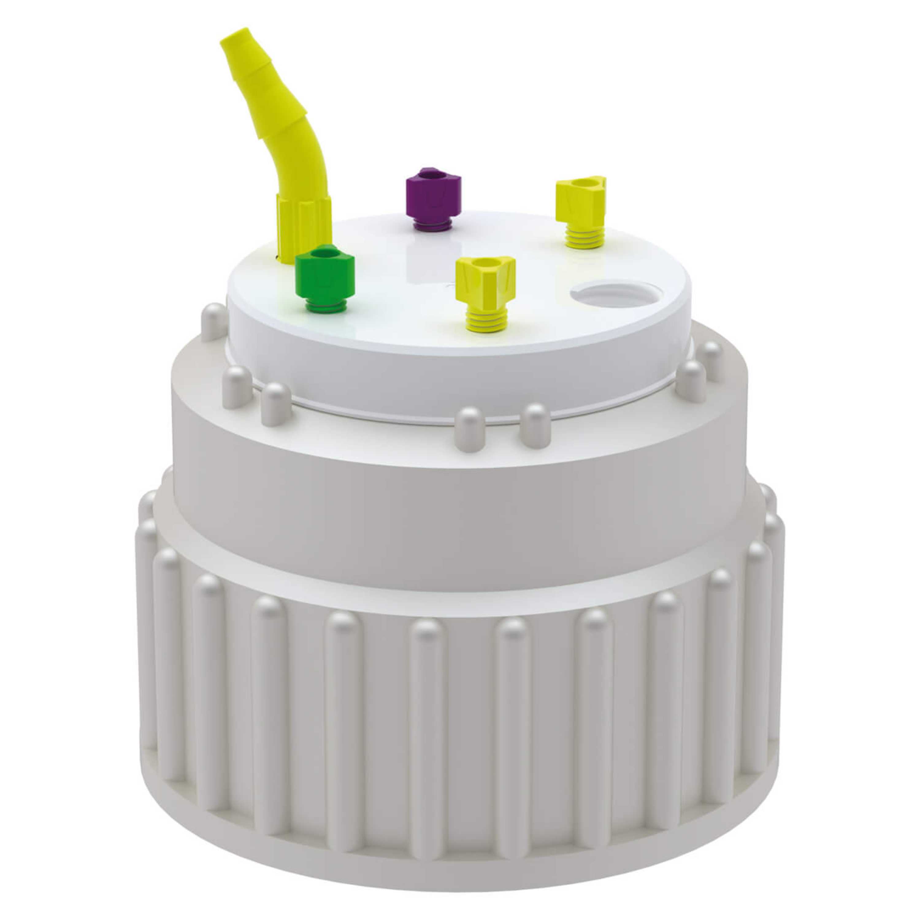 b.safe Waste Cap B83 (4x UNF1/4", 1x GL14, 1x NPT1/8" ) (PTFE/PE )