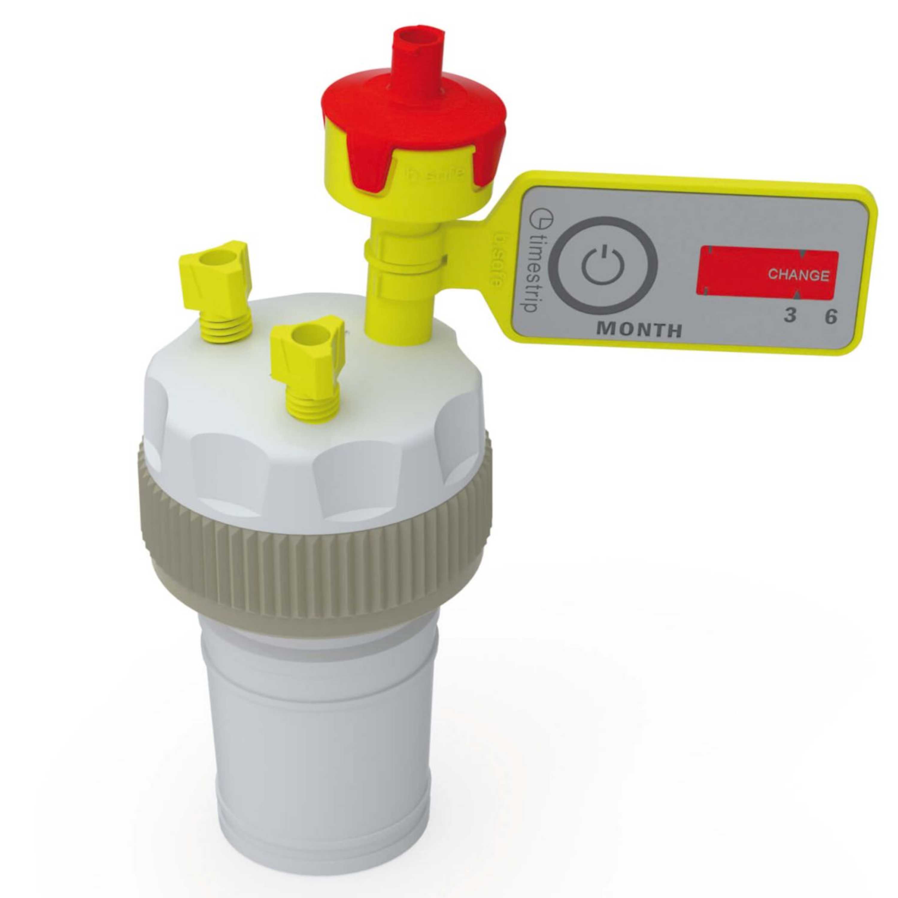 b.safe Cap Ground Joint NS 29/32 (3x UNF 1/4" ) (PTFE/PP )