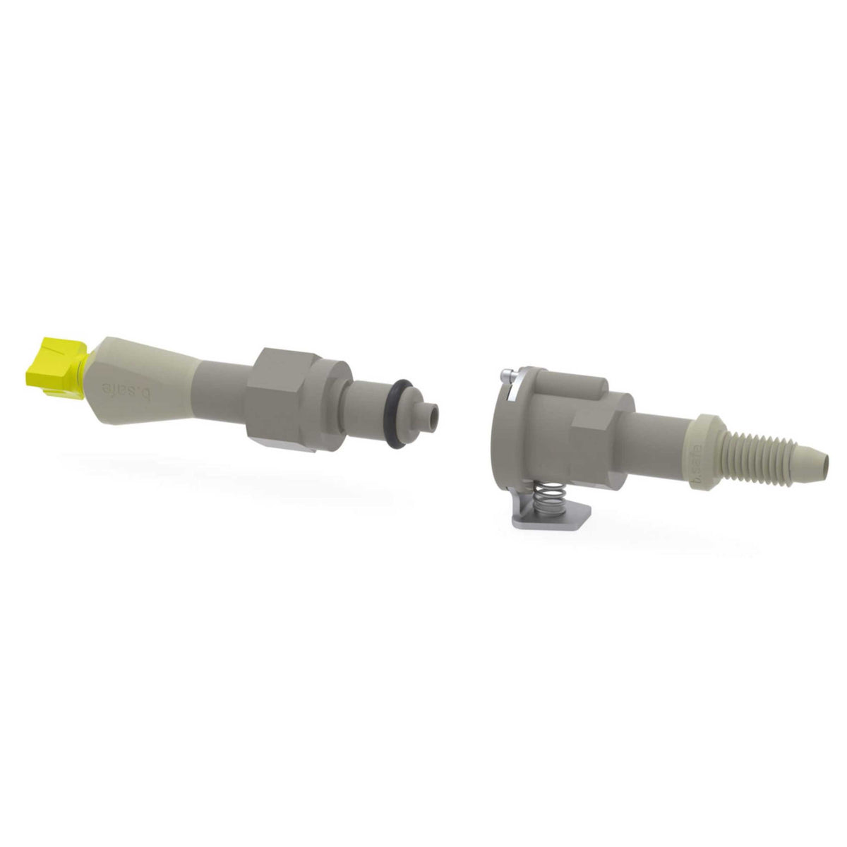 b.safe Quick Couplings (1x UNF 1/4" (f), 1xUNF 1/4" (m) ) (PP ) - Bio Lab Consumables - b.safe - MSE Supplies