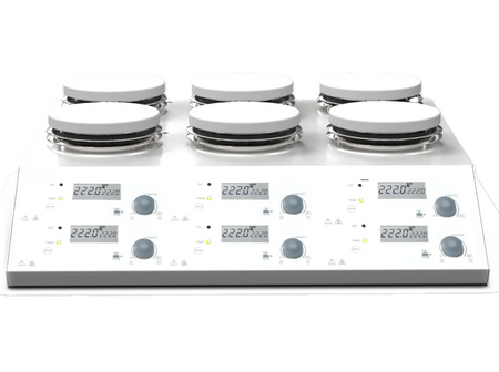 MSE PRO 6 Channel LCD Digital Hotplate Magnetic Stirrer, Up To 280℃, Stirrers, MSE Supplies LLC, MSE Supplies