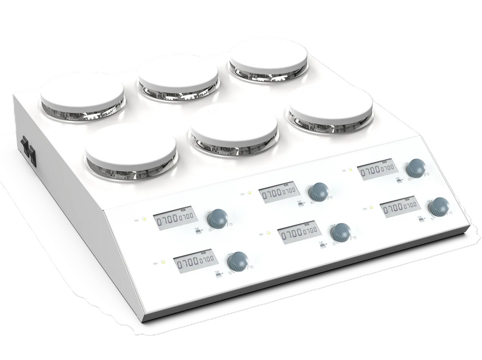MSE PRO 6 Channel LCD Digital Magnetic Stirrer, Stirrers, MSE Supplies LLC, MSE Supplies