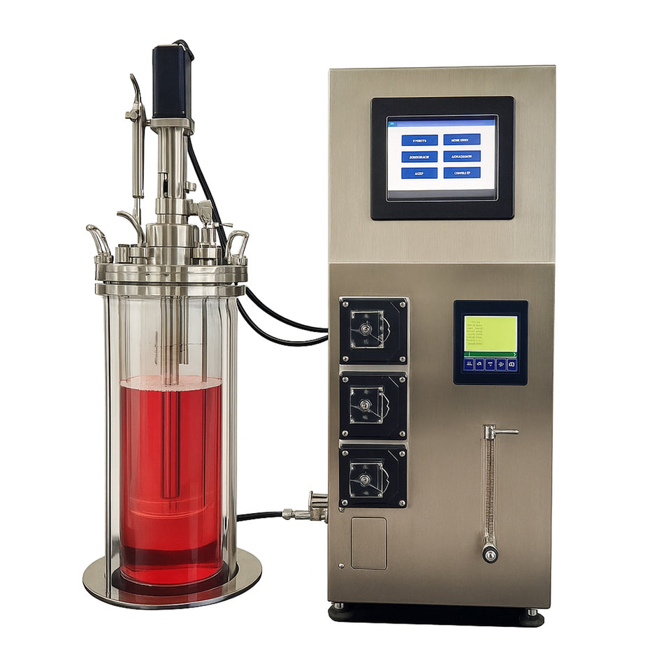 MSE PRO Bio‑Spin 2A 2 L Autoclavable Glass Fermenter System – 1.5 L Working Volume, Automated pH, DO, Temperature, Agitation & Aeration Control - Lab Automation - MSE Supplies LLC - MSE Supplies