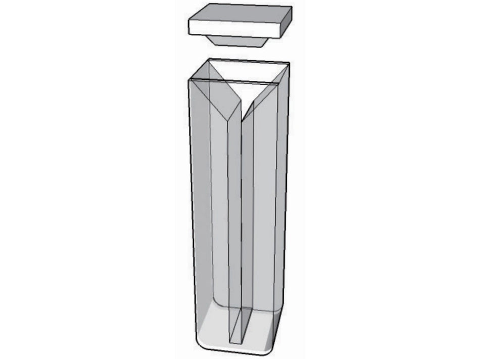 MSE PRO Micro Cuvettes With White Walls And Lid, 100mm Path Length, Optical Glass (340nm-2500nm), Laboratory Spectrometers and Spectrophotometers, MSE Supplies LLC, MSE Supplies