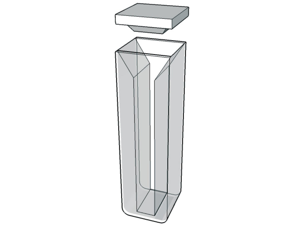 MSE PRO Micro Cuvettes With White Walls And Lid, 100mm Path Length, Optical Glass (340nm-2500nm), Laboratory Spectrometers and Spectrophotometers, MSE Supplies LLC, MSE Supplies