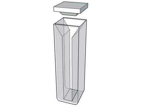 MSE PRO Micro Cuvettes With White Walls And Lid, 100mm Path Length, Optical Glass (340nm-2500nm), Laboratory Spectrometers and Spectrophotometers, MSE Supplies LLC, MSE Supplies