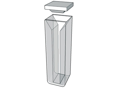 MSE PRO Micro Cuvettes With White Walls And Lid, 100mm Path Length, Optical Glass (340nm-2500nm), Laboratory Spectrometers and Spectrophotometers, MSE Supplies LLC, MSE Supplies