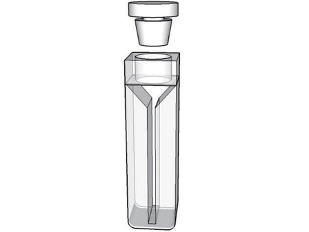 MSE PRO Micro Cuvettes With White Walls And Stopper, 100mm Path Length, Optical Glass (340nm-2500nm), Laboratory Spectrometers and Spectrophotometers, MSE Supplies LLC, MSE Supplies