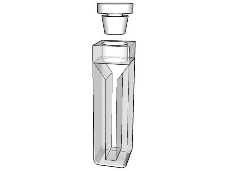 MSE PRO Micro Cuvettes With White Walls And Stopper, 100mm Path Length, Optical Glass (340nm-2500nm), Laboratory Spectrometers and Spectrophotometers, MSE Supplies LLC, MSE Supplies