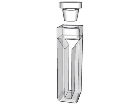 MSE PRO Micro Cuvettes With White Walls And Stopper, 100mm Path Length, Optical Glass (340nm-2500nm), Laboratory Spectrometers and Spectrophotometers, MSE Supplies LLC, MSE Supplies