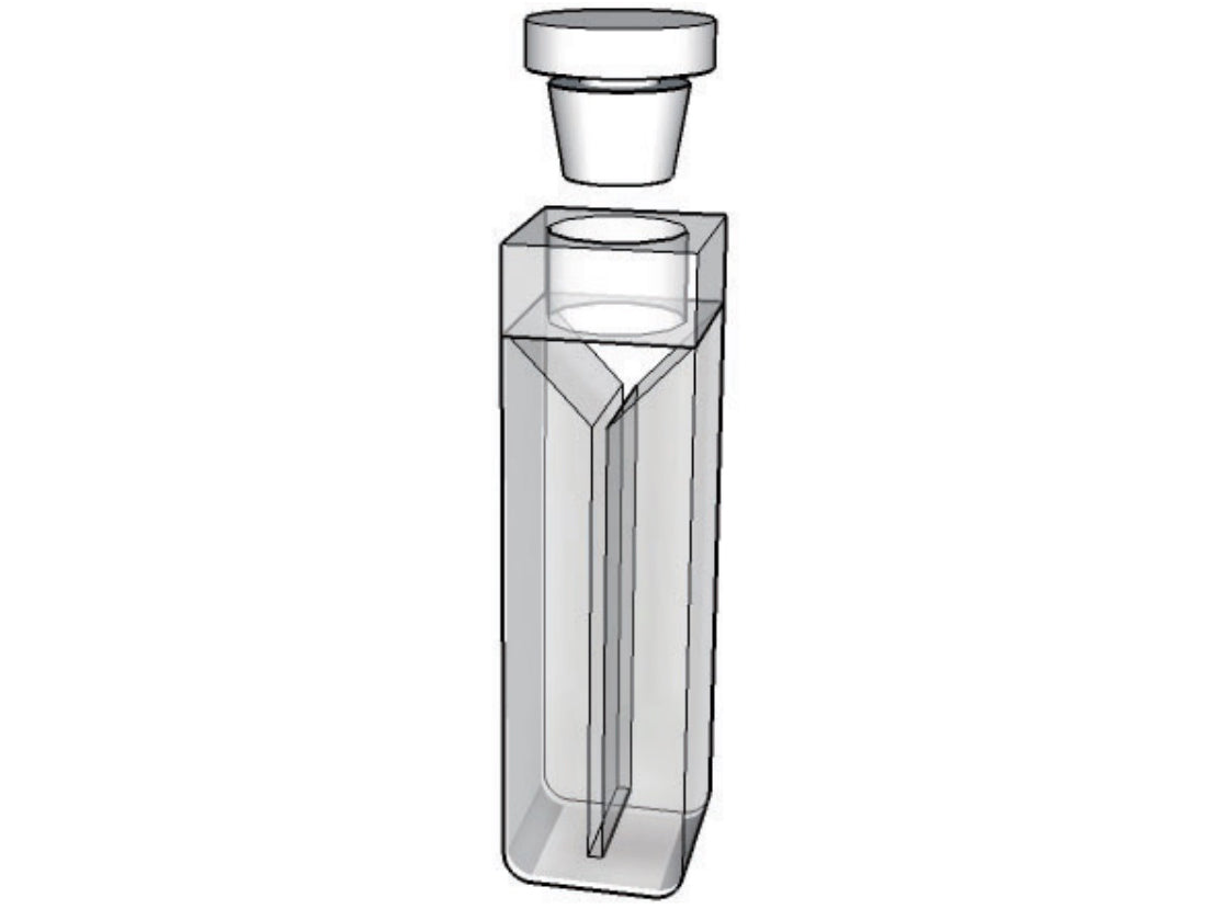 MSE PRO Micro Cuvettes With White Walls And Stopper, 100mm Path Length, Optical Glass (340nm-2500nm), Laboratory Spectrometers and Spectrophotometers, MSE Supplies LLC, MSE Supplies
