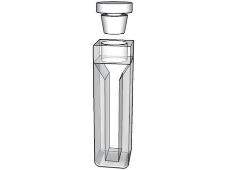 MSE PRO Micro Cuvettes With White Walls And Stopper, 100mm Path Length, Optical Glass (340nm-2500nm), Laboratory Spectrometers and Spectrophotometers, MSE Supplies LLC, MSE Supplies
