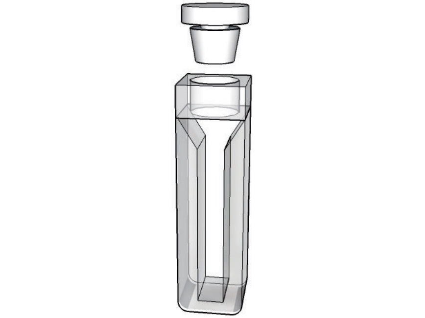 MSE PRO Micro Cuvettes With White Walls And Stopper, 100mm Path Length, Optical Glass (340nm-2500nm), Laboratory Spectrometers and Spectrophotometers, MSE Supplies LLC, MSE Supplies