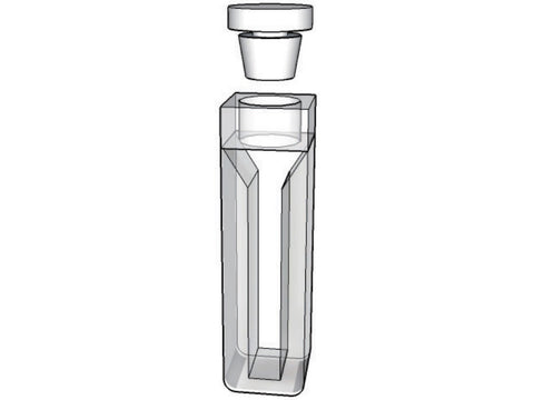 MSE PRO Micro Cuvettes With White Walls And Stopper, 100mm Path Length, Optical Glass (340nm-2500nm), Laboratory Spectrometers and Spectrophotometers, MSE Supplies LLC, MSE Supplies