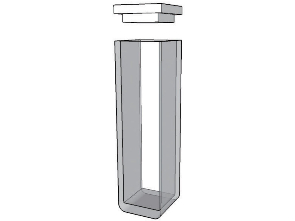 MSE PRO Standard Round-Bottom Cuvettes With Lid, 100mm Path Length, Optical Glass (340nm-2500nm), Laboratory Spectrometers and Spectrophotometers, MSE Supplies LLC, MSE Supplies