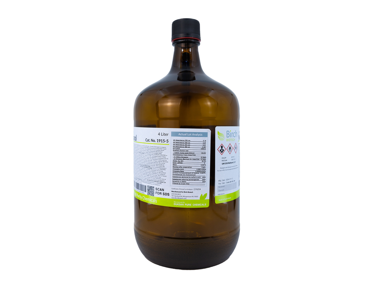 Birch Biotech PRISTINE Methanol, HPLC Grade, Reagents, Birch Biotech, MSE Supplies