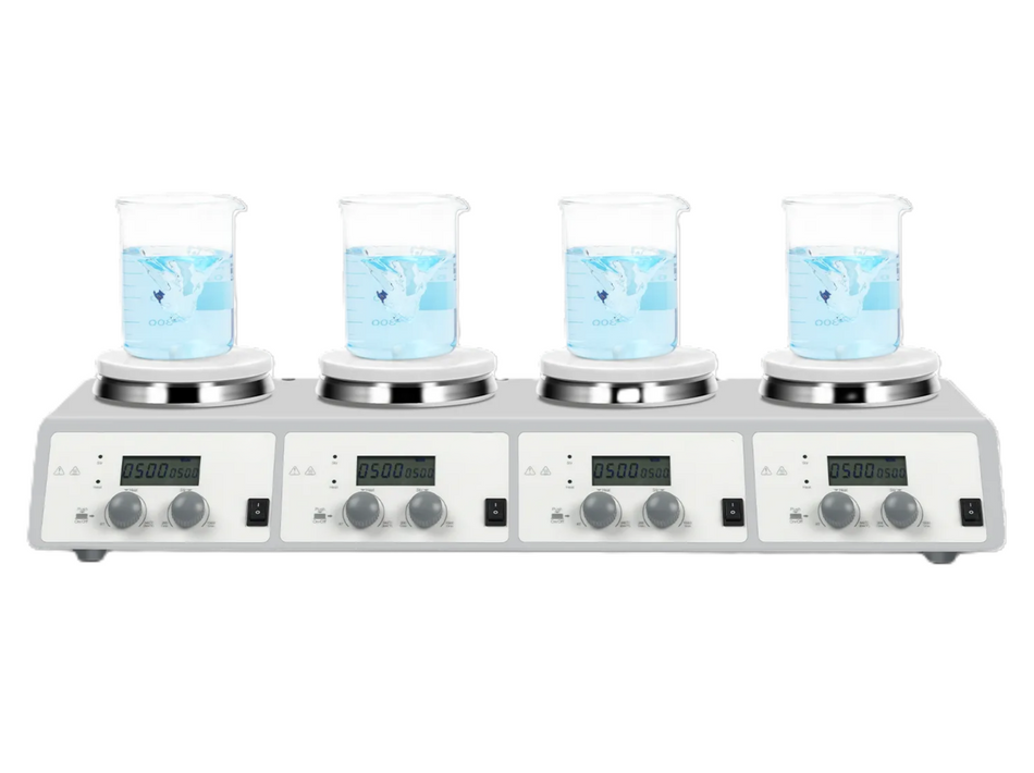 MSE PRO LCD 4-Channel Digital Magnetic Hotplate Stirrer, Up To 340℃, Stirrers, MSE Supplies LLC, MSE Supplies